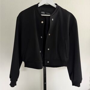 Zara Women's Classic Black Bomber Jacket